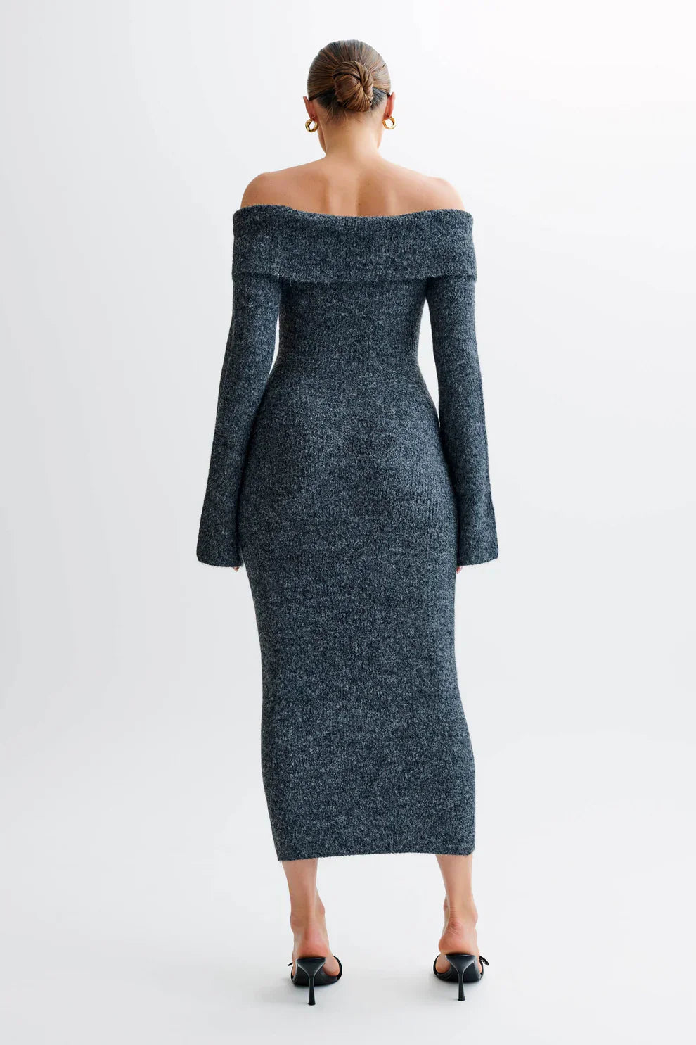 Talia Off-Shoulder Knit Dre - Gray