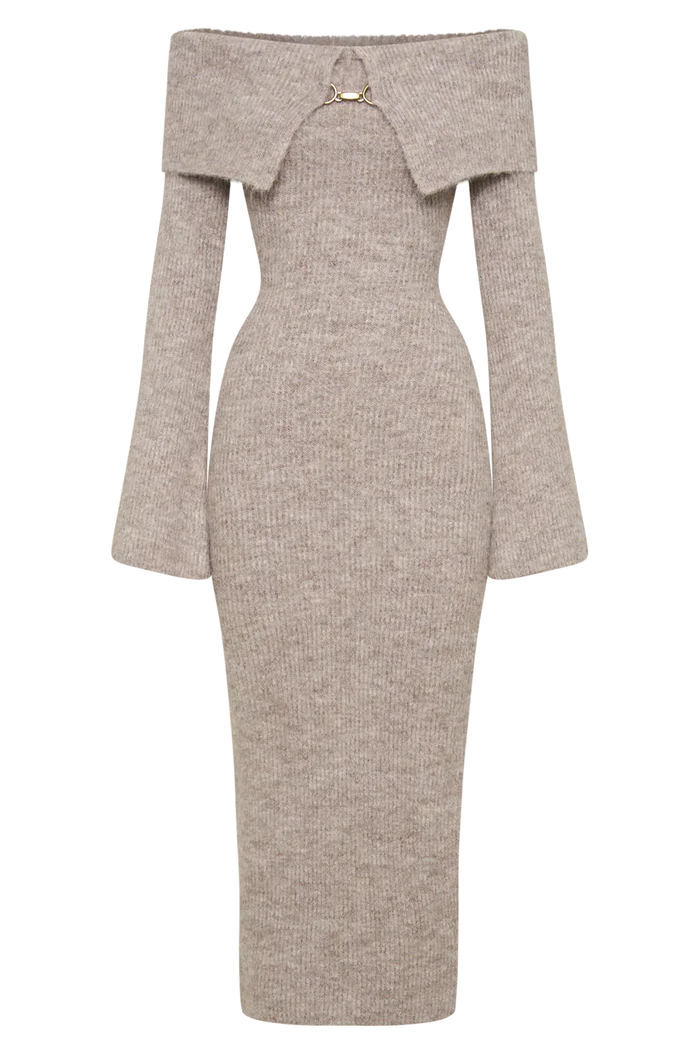 Talia Off-Shoulder Knit Dre - Beige