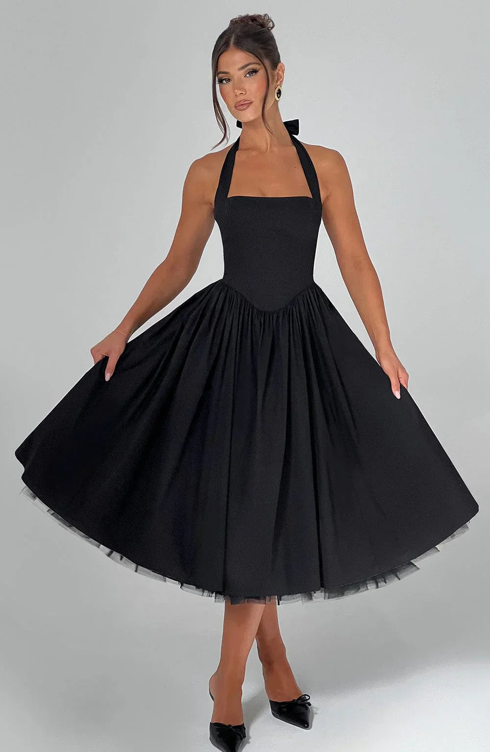 EVANA MIDI DRESS – BLACK