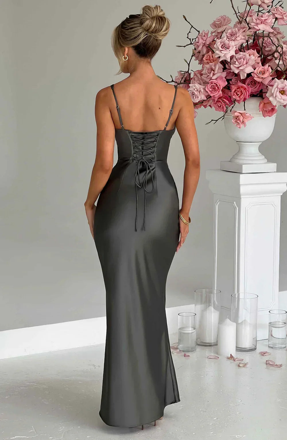 ALINA MAXI DRESS – CHARCOAL